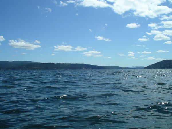 Looking south on Lake Coeur
              D'Alene
